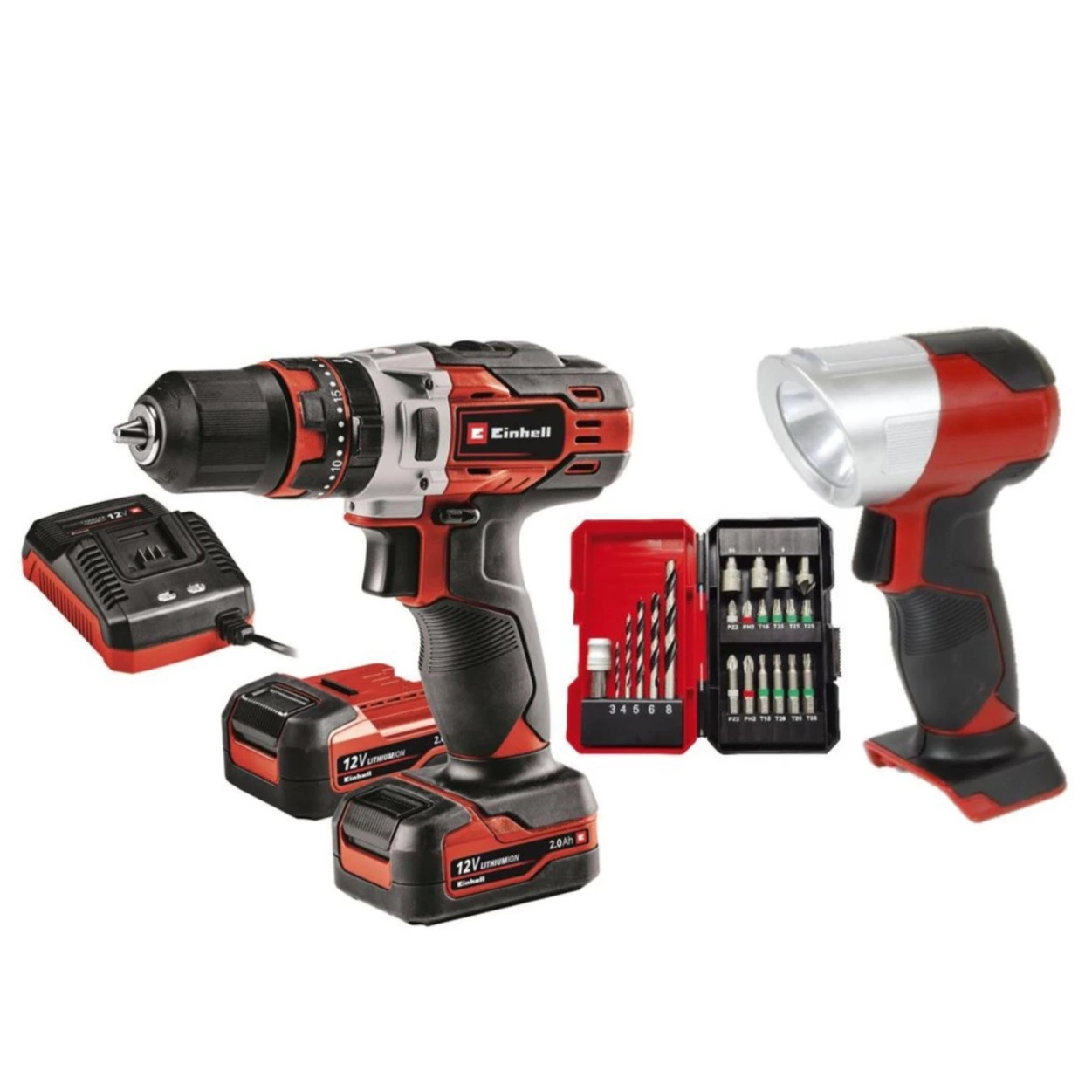 Taladro de batería Einhell TE-CD 12/1 Li +22+CL (2x2.0Ah)
