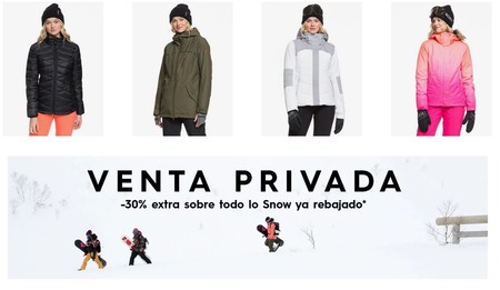 30% de descuento extra en la sección Snow de Quiksilver, DC Shoes y Roxy