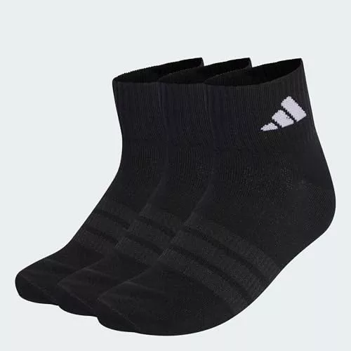 adidas Unisex adulto Thin&Light Sportswear Ankle Socks 3 Pair Pack, black/black/white, 42-45