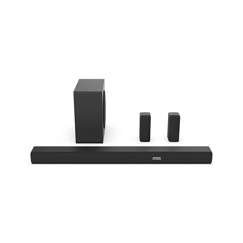 Hisense AX5100Q - Barra de Sonido 5.1, 580W, 8 Altavoces, Subwoofer y Altavoces Traseros Semi-Inalámbricos, Dolby Atmos, Hi-Concerto, HDMI eARC, Bluetooth 5.3, Ez Play