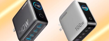 Estos dos cargadores tienen protección, pantalla y funcionan para iPhone y Android. Los separan 500 pesos y 40W 
