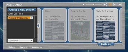 Pandora Widget: Como una emisora de radio, pero creada por tus preferencias musicales