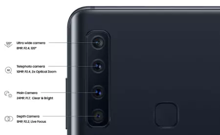 Samsung Galaxy A9 2018 の 4 つのカメラ