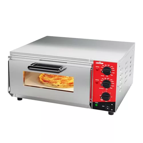 CROSSON Horno eléctrico para pizza de 16 pulgadas de acero inoxidable 230 V/2000 W