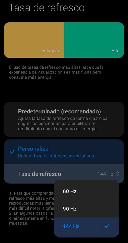 Xiaomi リフレッシュレート
