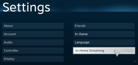 In-Home, el streaming de juegos de Steam