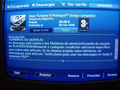 'GT 5 Prologue', problemas en la PStore