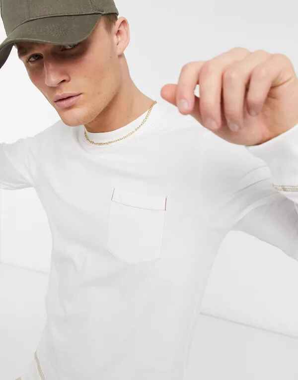Sudadera blanca con cuello redondo de Jack & Jones
