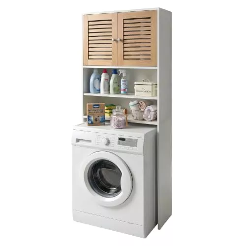 Relaxdays Mueble sobre Lavadora, 4 Compartimentos