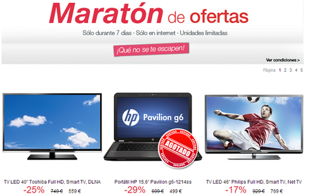 'El Corte Inglés' tiene maratón de ofertas, pero solo en compras online