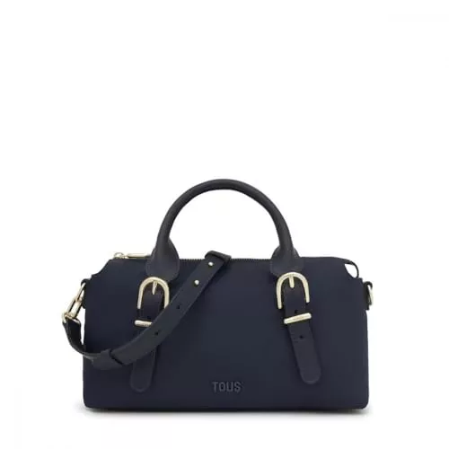 TOUS Bowling M Buckles Soft Azul Marino, Bolso Mujer, Gris