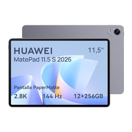 HUAWEI MatePad 11.5 S 2026 Tablet 2.8 K 144 Hz Pantalla PaperMatte Ultranítida, 12+256 GB, 8800 mAh Batería con 40 W Supercharge, WiFi 6+, Bluetooth 5.2, Notes, GoPaint, Garantía de 42 Meses
