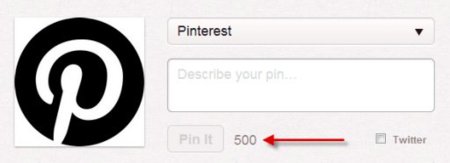 Pinterest limita el texto de cada "pin" a 500 caracteres