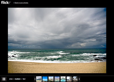 Presentaciones a pantalla completa de Flickr