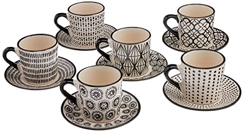 H&H – Set de 6 tazas de café “Vhera” con platillo