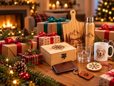 Mesa Navidena Calida Con Regalos Personalizados