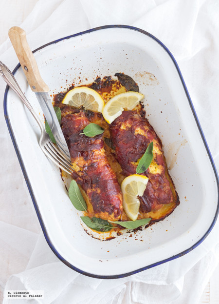 Paupiette de jamón serrano y pollo con ricotta. Receta para una cena diferente