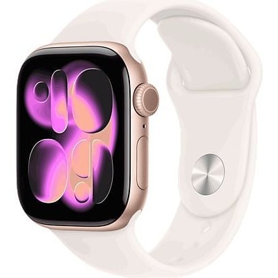 Apple Watch Series 11 (2025), GPS, 42 mm, Caja de aluminio Oro rosa, Correa deportiva Rosa rubor, S/M, Calidad del sueño, 24h Autonomía
