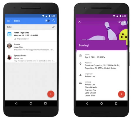 受信箱のイベント