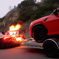 Entre toros anda el juego: un Lamborghini Huracán de más de 1.200 CV remolcando un Urus es lo más loco que verás hoy