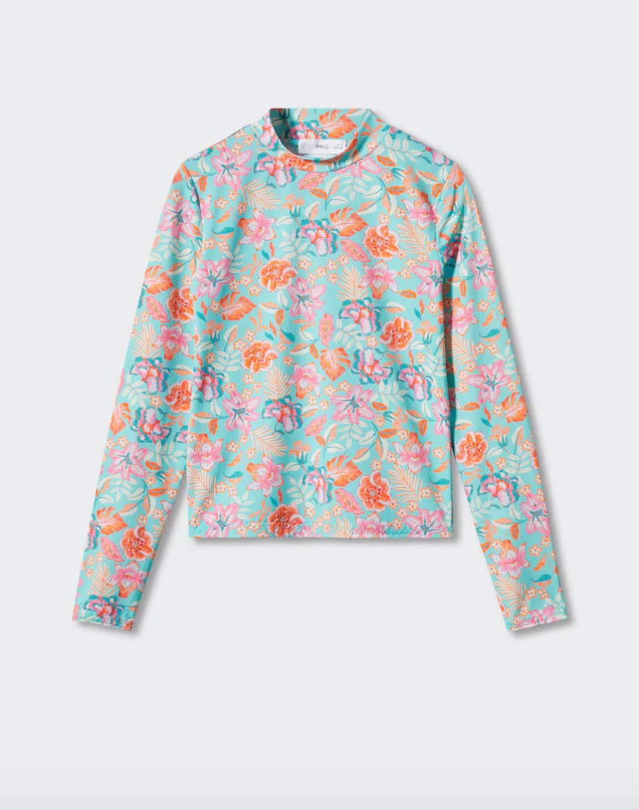 Camiseta de manga estampada