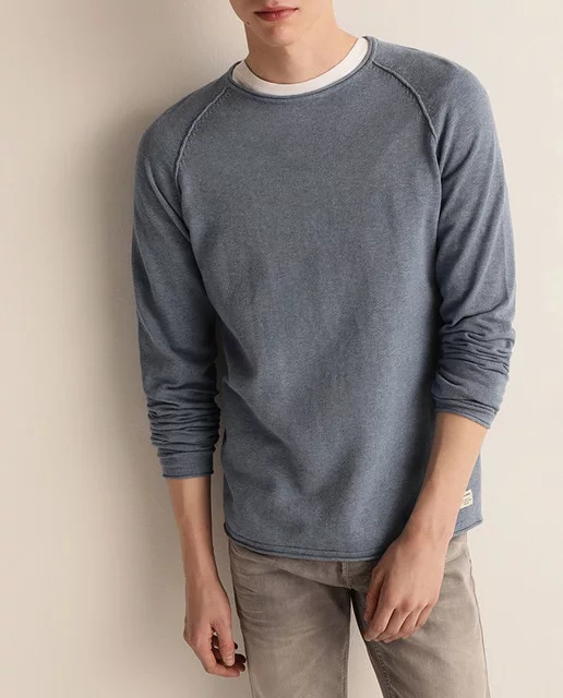 JERSEY DE HOMBRE AZUL CON CUELLO CAJA