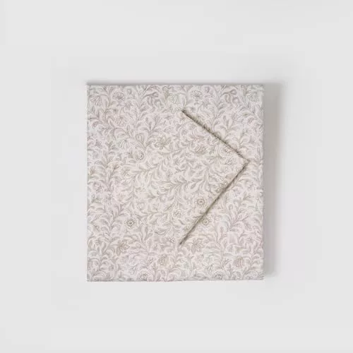 TRAMAS+ Sábanas 100% Algodón, Suave y Traspirable, Juego de sábanas 3 Piezas, Sábana Bajera Ajustable, Encimera, 1/2 Fundas de Almohada - Cama 105, Giralda, Arena