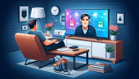 trabajando y videollamada