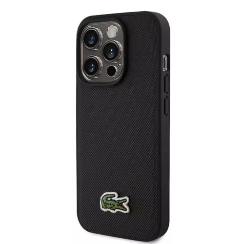 CG MOBILE Lacoste HC Magfit Iconic - Carcasa para iPhone 15 Pro (Color Negro)