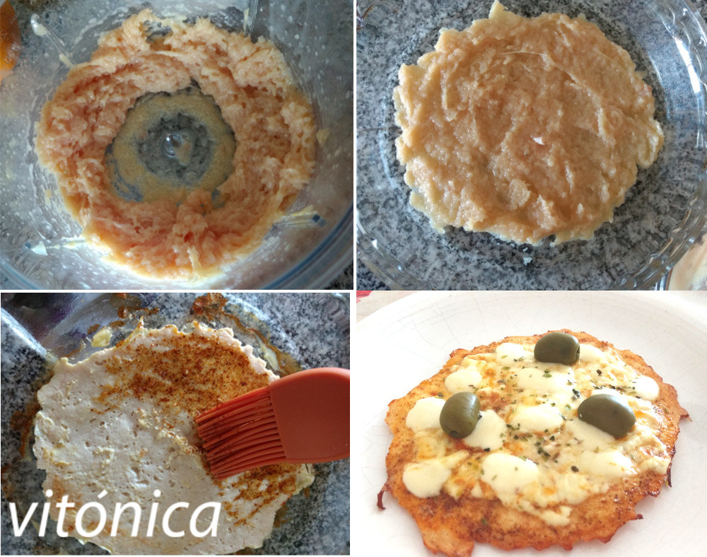 Pizza keto con base de pollo sin harinas y casi sin hidratos