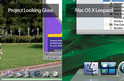 Parecidos razonables entre el Dock de Leopard y el Project Looking Glass de Sun