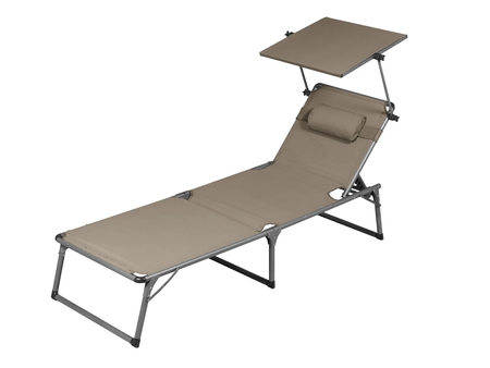 Tumbona De Aluminio Con Parasol Marron Houston