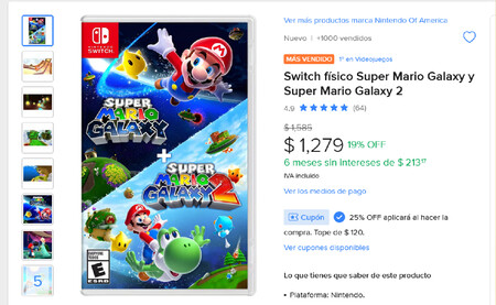 Cupon Mercado Libre Super Mario Galaxy 1 2 Nintendo Switch