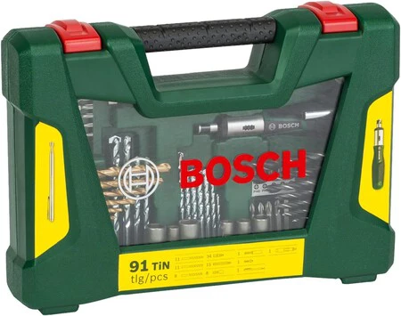 Bosch 91 uds. Set de brocas y puntas de atornillar de titanio V-Line