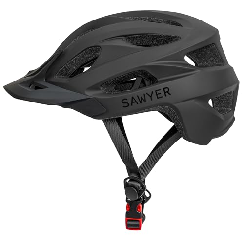 Sawyer Bikes- Casco de Bicicleta Ajustable y Unisex - Negro (54-61cm)