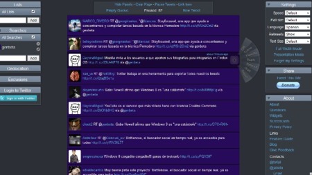 Twitterfall: una cascada de tweets