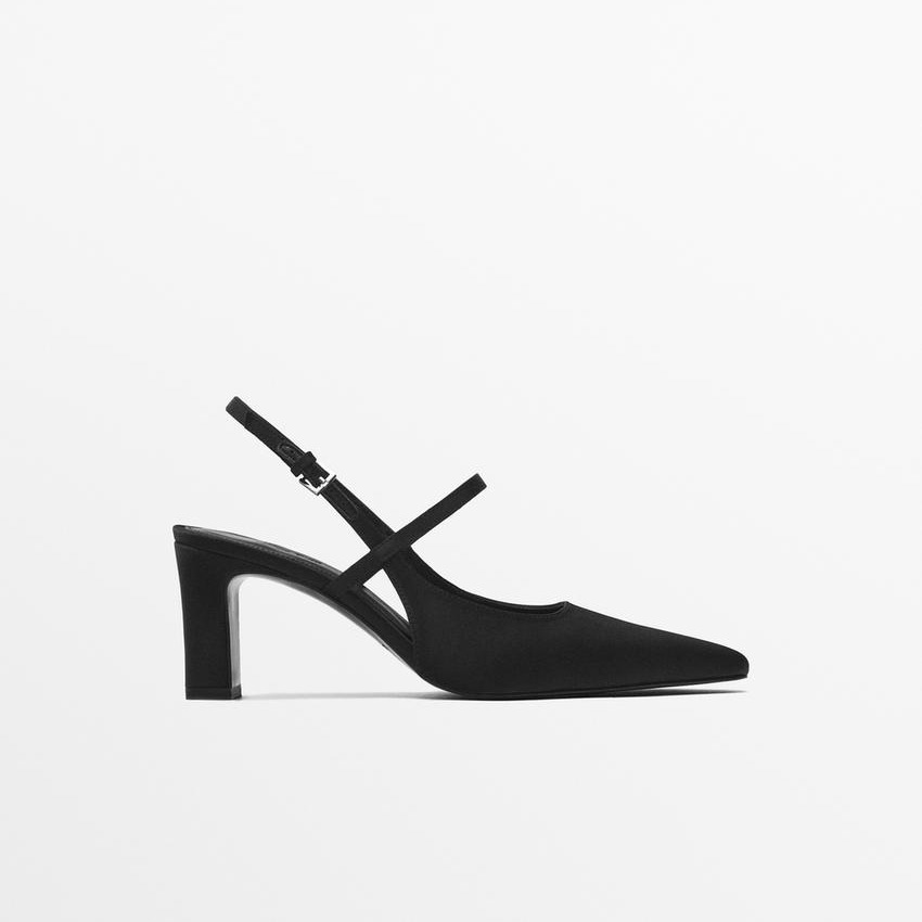 Zapato tacón tira raso Massimo Dutti