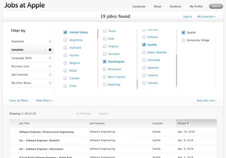 Apple 求人シアトル