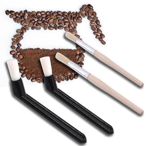 4 Pieza Pinceles de Barista, Cepillo de Limpieza para Molinillo de Café