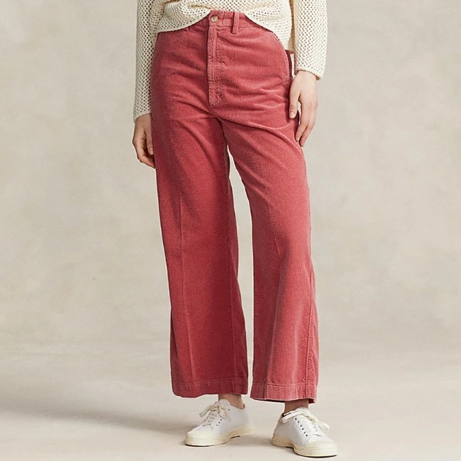 Polo Ralph Lauren Pantalones de mujer rectos de algodón