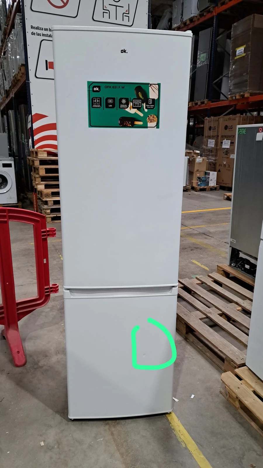 Frigorífico combi - ok. OFK 651 F W, Compresión, 180 cm, 262 l, Luz interior, 