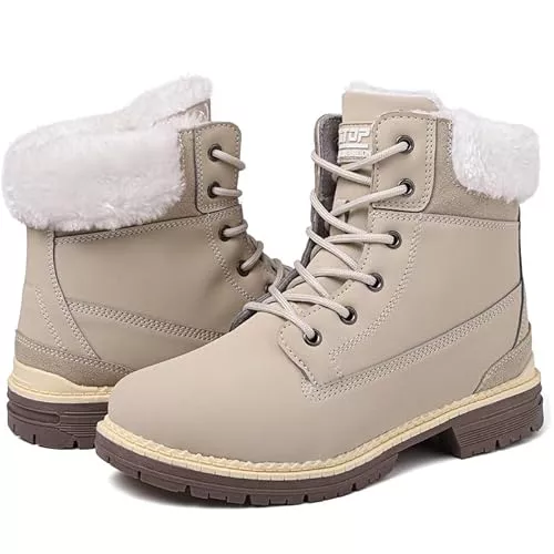 ziitop Mujer Botas Invierno Impermeables Botines de Nieve Senderismo Botas Calientes Fur Forro Boots Outdoor Antideslizantes Trekking Zapatos
