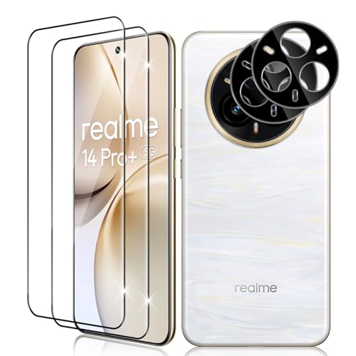 Vanrain Cristal Templado para Realme 14 Pro Plus 5G, 2+2 Piezas 