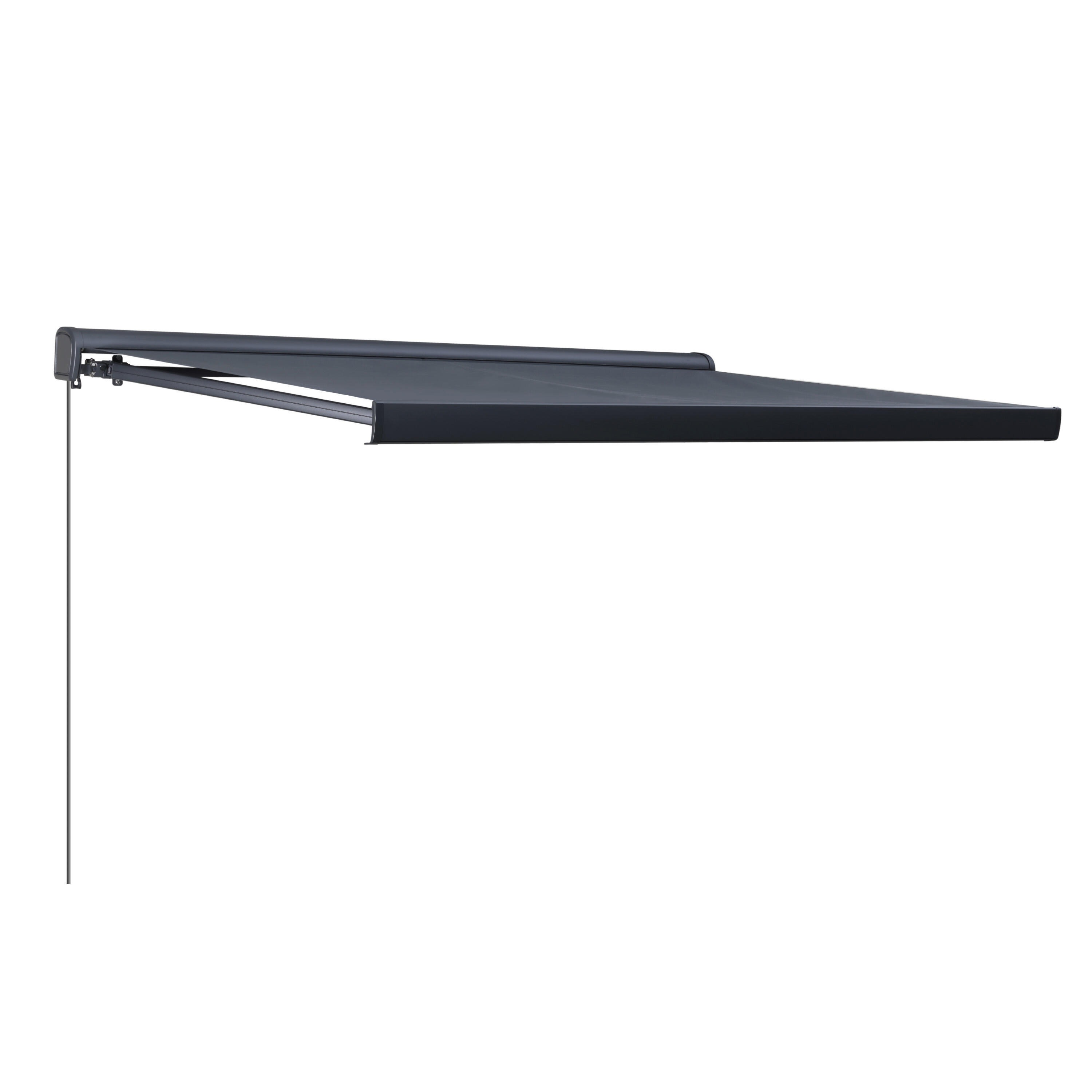Toldo brazo extensible 3.95x3m para terraza Zefir II cofre gris motorizado con mando tela poliester gris Naterial
