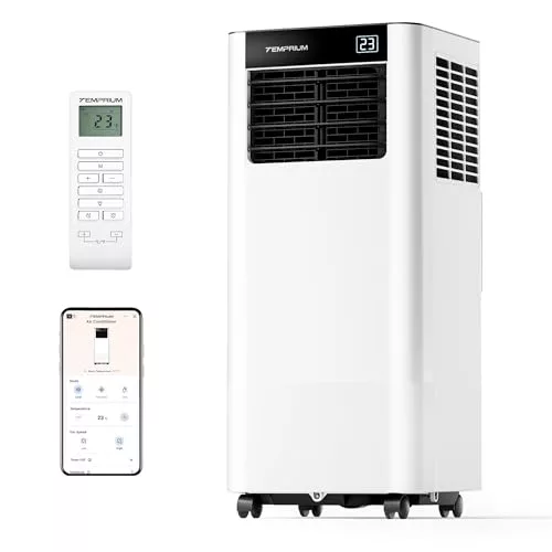 Temprium Aire Acondicionado Portátil 7000 BTU, Climatizador 3 en 1, Kit Ventana Incluido