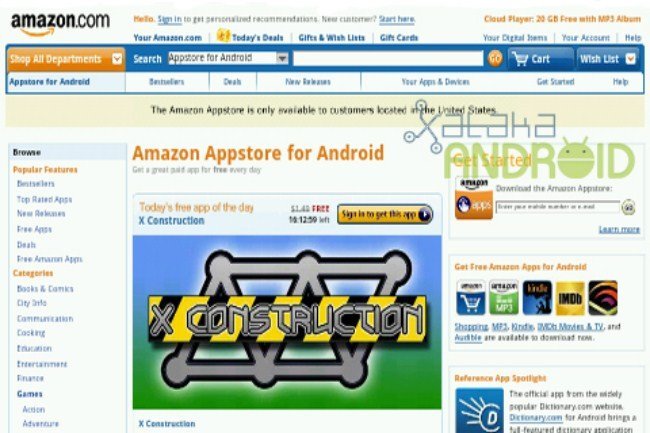 Screen de la AppStore de Amazon