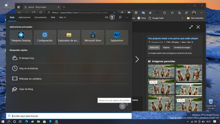 Windows 10 esconde maravillas como esta: una función para buscar en la red usando nuestras propias capturas de pantalla