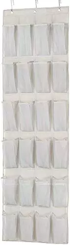 Amazon Basics Organizador de Zapatos de tamaño Mediano para 24 Zapatos, para Colgar sobre Puertas, 48 x 170.7 cm, Gris