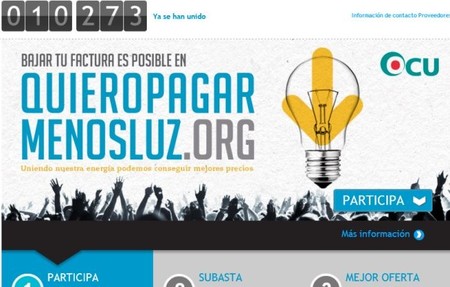 La OCU crea una plataforma de compra colectiva: "Quiero pagar menos luz"