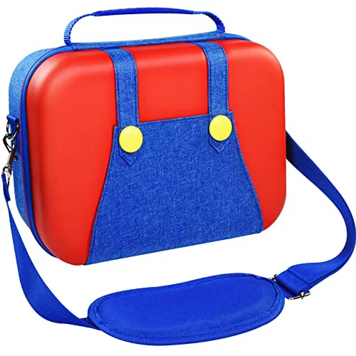 ivoler Funda para Nintendo Switch/Switch OLED, Fundas Protectora Dura de Lujo para Interruptor portátil- Azul / Rojo